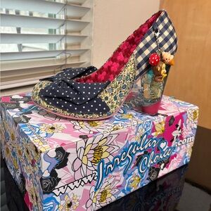 Irregular Choice Blue and Pink Patterned Heels